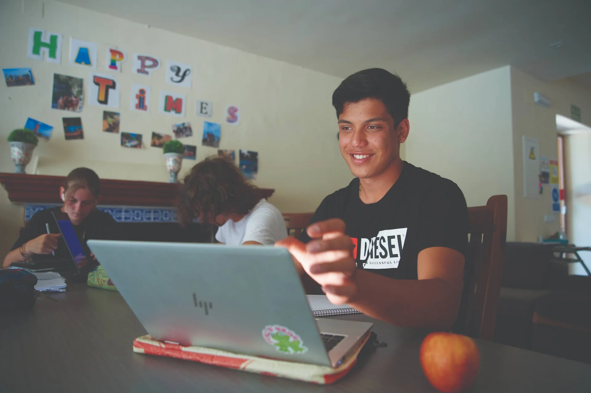 Student with the pc
