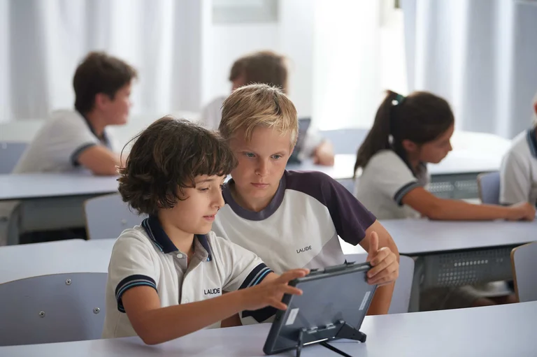 Two students at the tablet