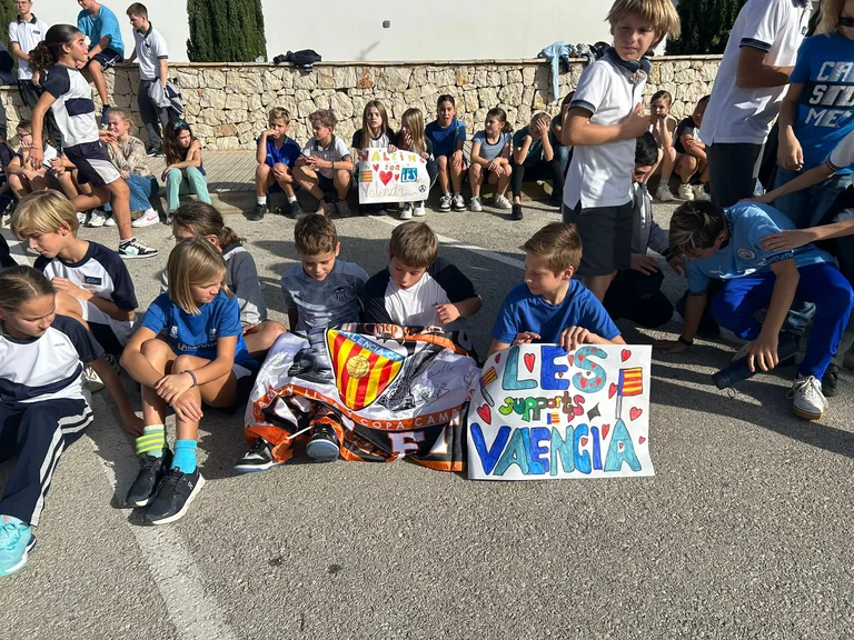 Students sitting in the street with placards in hands